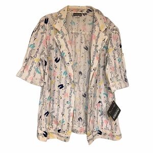 Vintage NWT Dead Stock Open Jacket Short Sleeve Retro 1980’s Design Sz 42 or 14